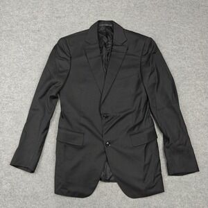 Pal Zileri Suit Jacket Mens 46 Black Wool Two Button Viaggiatore Made In Italy